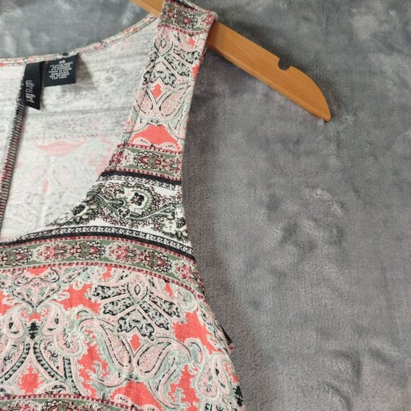 Ultra Flirt Womens Tank Top XS Pink Gray Boho Asymmetrical Hem Festival Casual - Picture 6 of 9